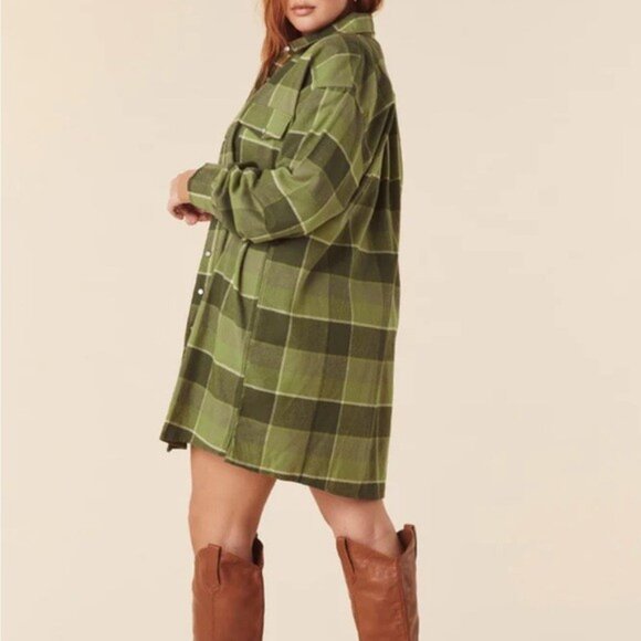 Spell & The Gypsy Collective Wyatt Flannel Shirt Dress, S, NWT - Picture 3 of 8